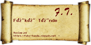 Fükő Tünde névjegykártya